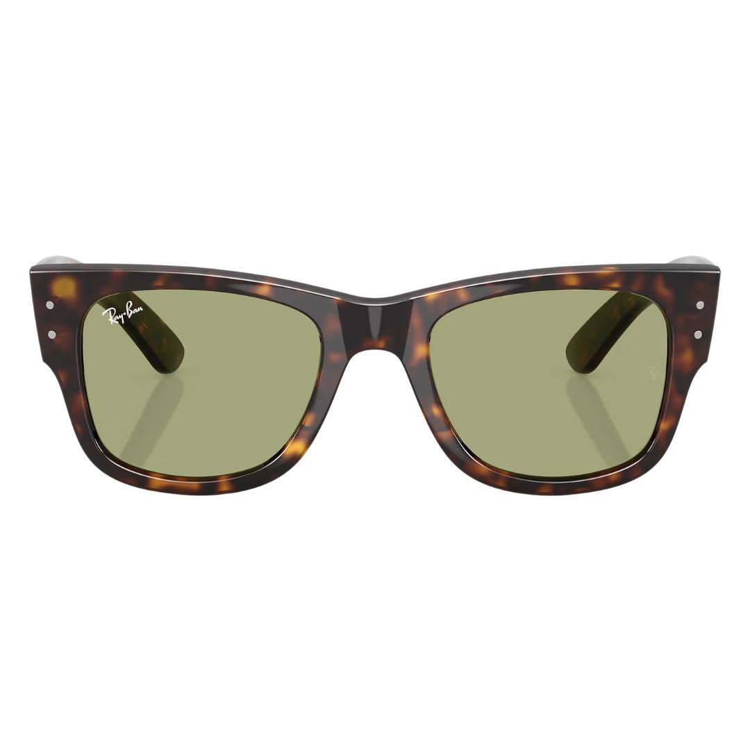 Front view of Ray-Ban Mega Wayfarer RB0840S 902/4E featuring bold Havana frame and yellow lenses - Gadgets Online NZ