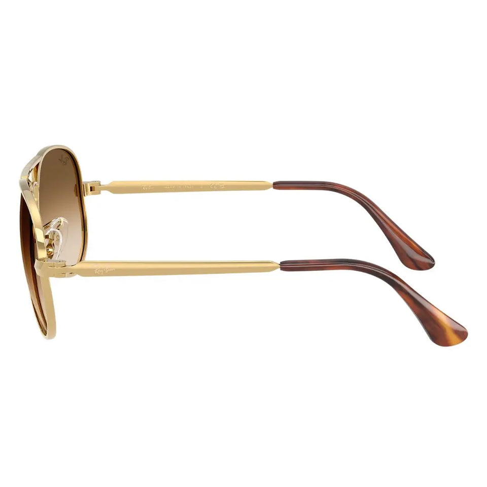 Side profile of Ray-Ban RB3925 Aviator Max showing gold temples and Havana tortoise ear tips - Gadgets Online NZ