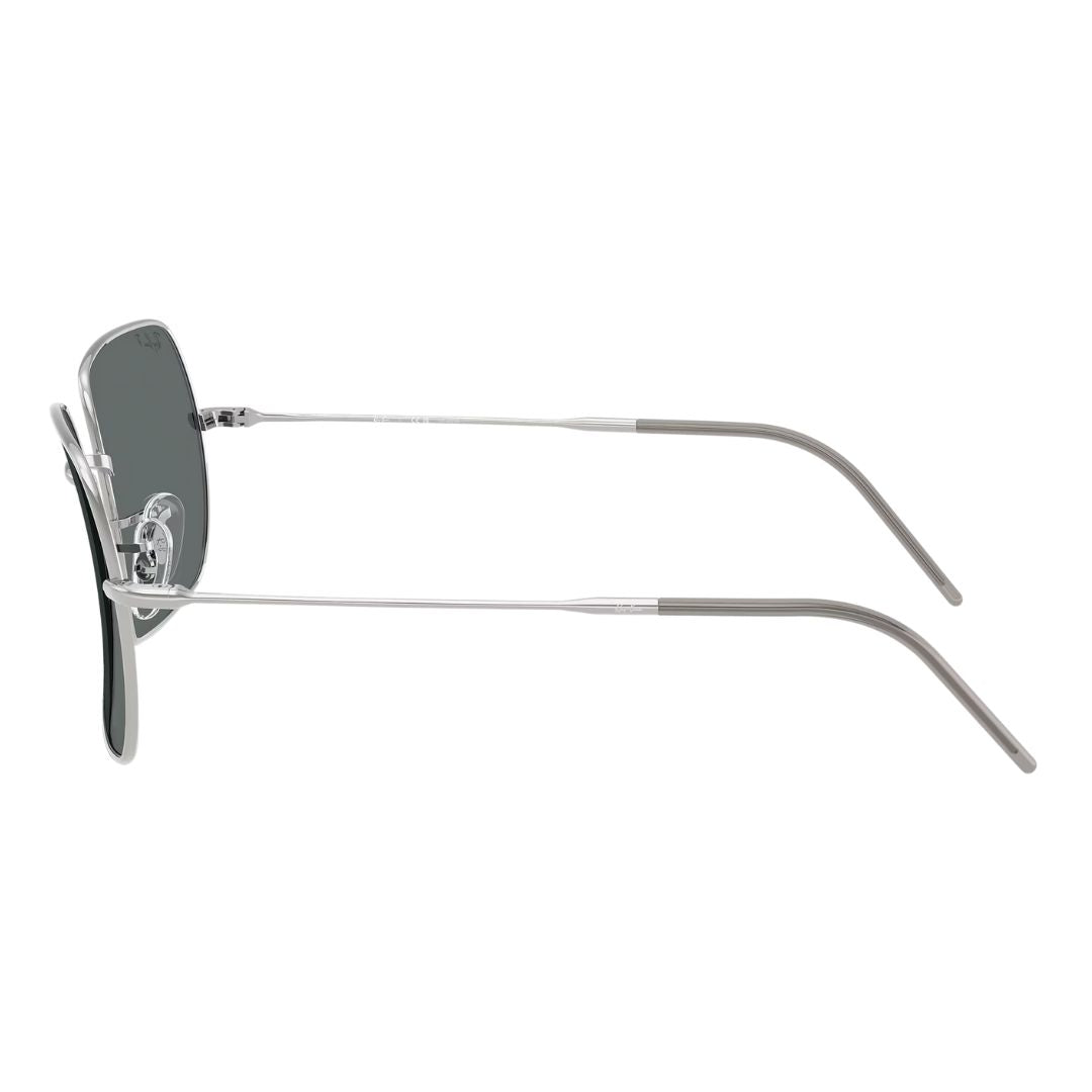 Side profile of Ray-Ban RBR0104S Square Reverse 1971 silver sunglasses with grey temple tips - Gadgets Online NZ