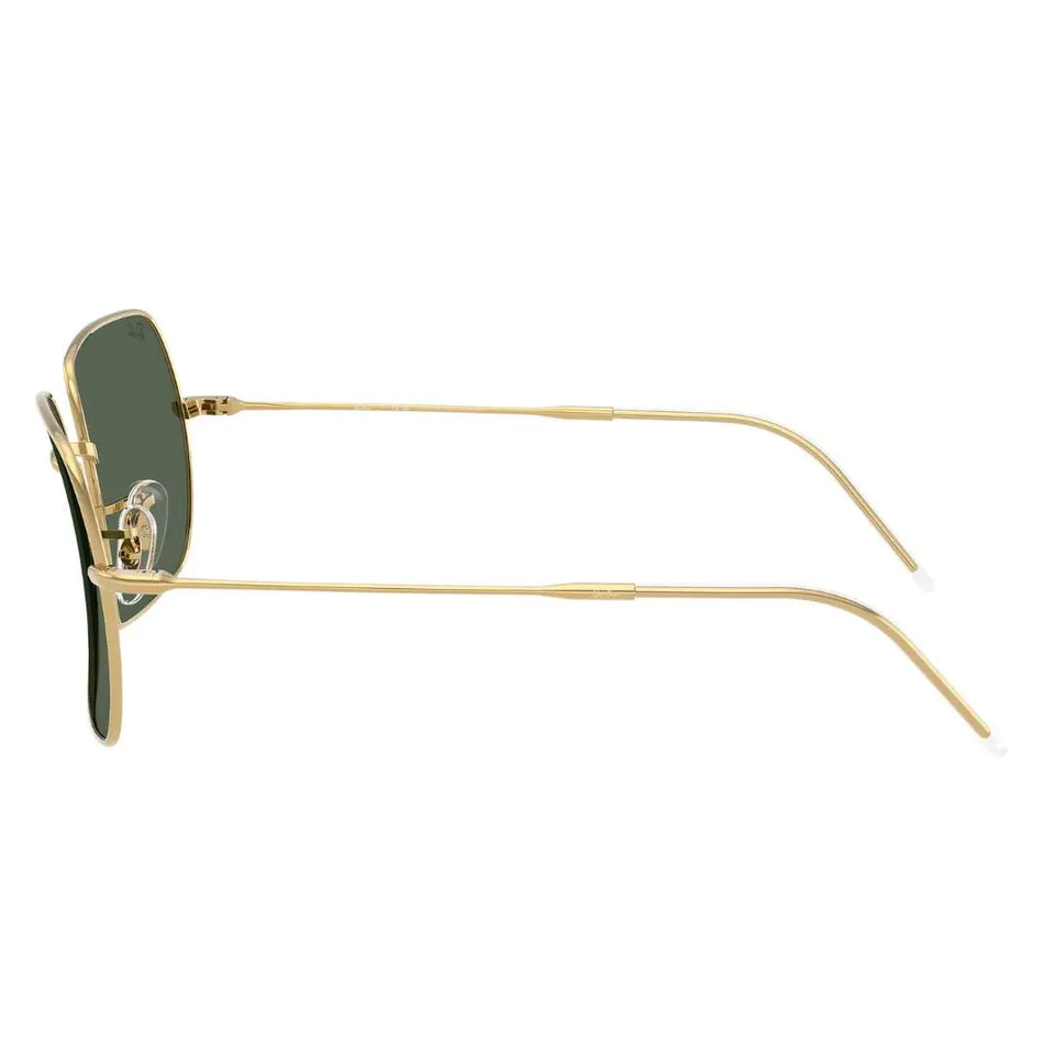 Side profile of Ray-Ban RBR0104S Square Reverse 1971 gold sunglasses with clear white temple tips - Gadgets Online NZ
