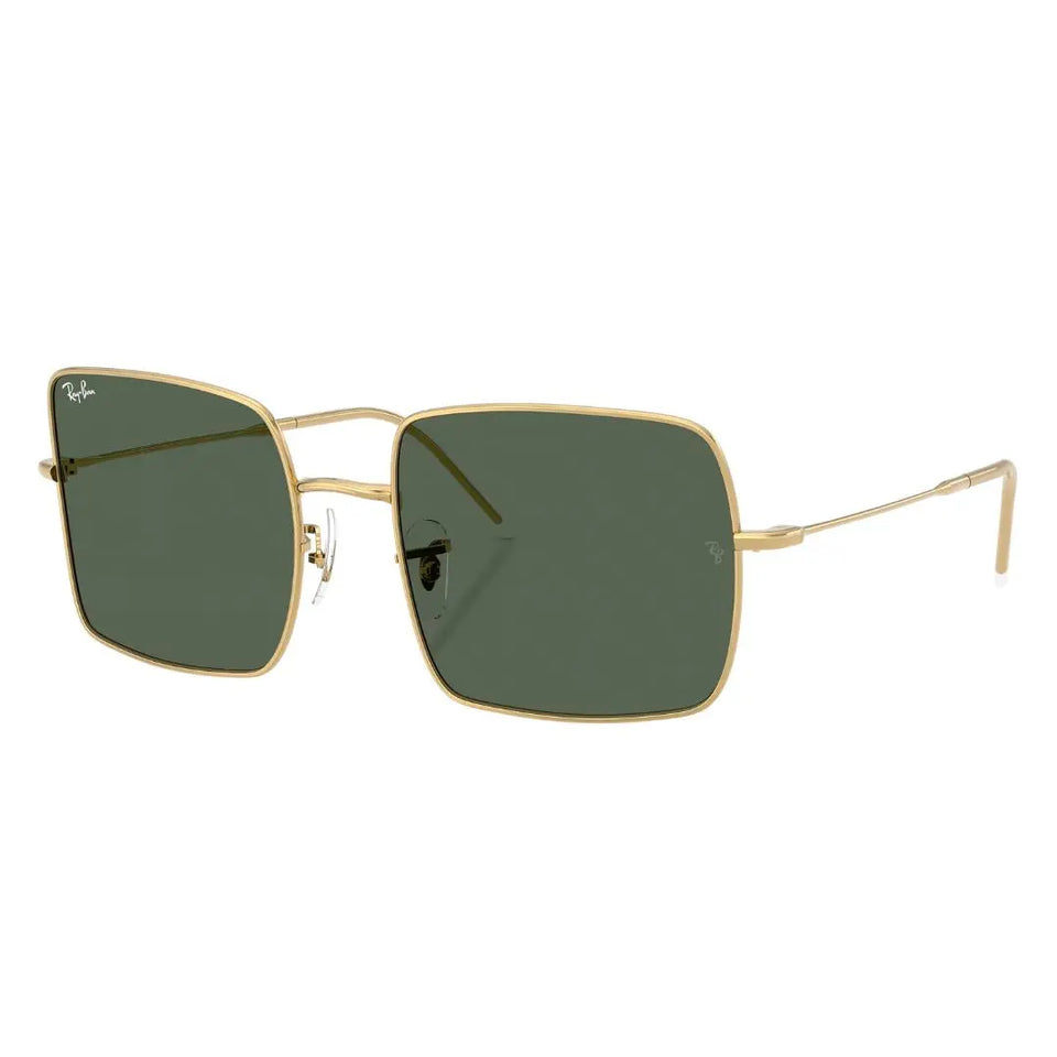Ray-Ban RBR0104S Square Reverse 1971 001/VR sunglasses, gold frame with concave green lenses - Gadgets Online NZ