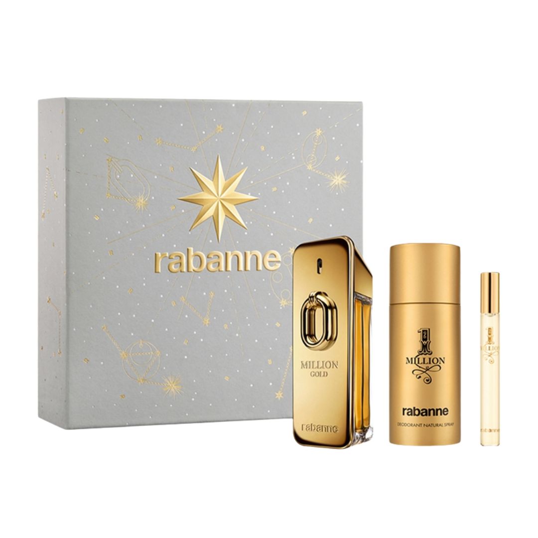 Rabanne Million Gold EDP Intense 100ml 3 Piece Gift Set with Deo spray – Men at Gadgets Online NZ ltd 
