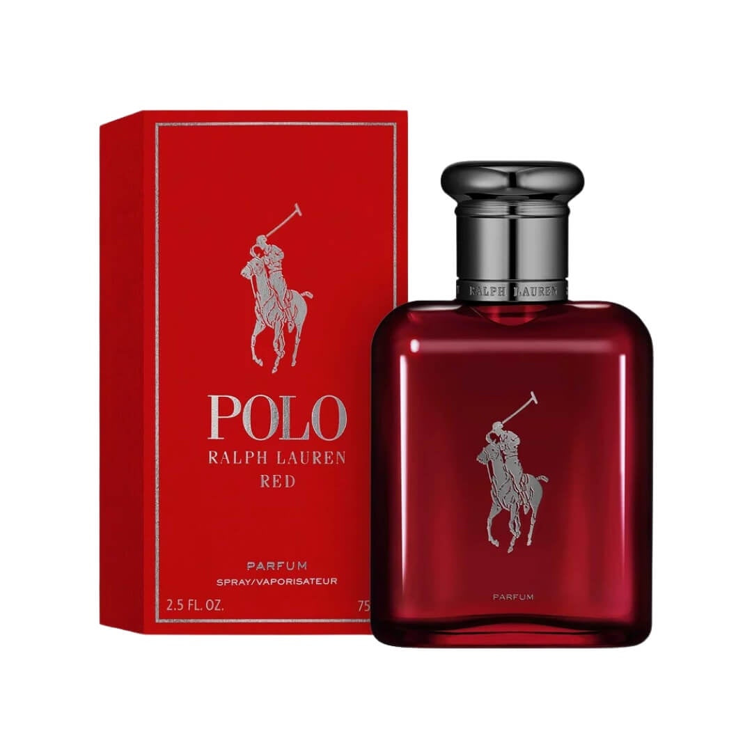 Ralph Lauren Polo Red Parfum 75ml for Men at Gadgets Online NZ LTD - A bold and luxurious bottle embodying the essence of fiery elegance with notes of Blood Orange, Absinthe, and Cedar.