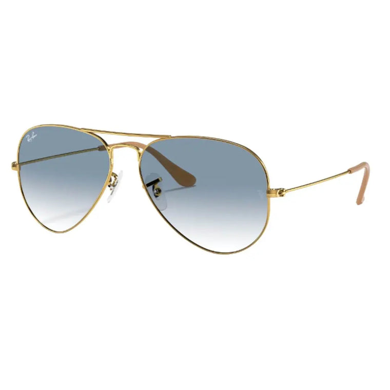 Ray-Ban Aviator Gradient RB3025 001/3F Arista Gold Light Blue 55mm Sunglasses