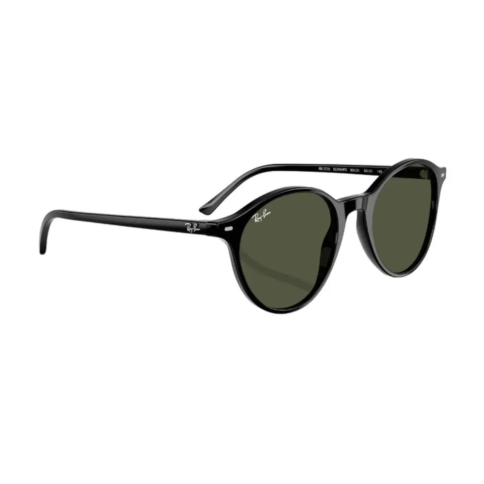 Ray-Ban Bernard RB2230 901/31 - Black Frame With Green Lens Front Right View
