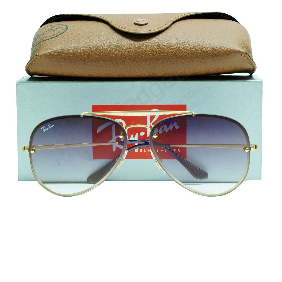 Ray-Ban Blaze Aviator RB3584N 91400U Gold - Violet/Blue Lenses (Steel)