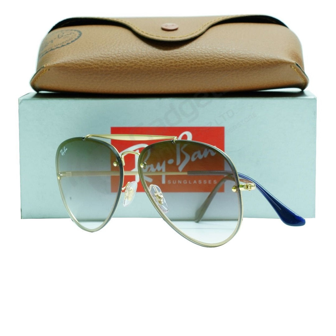 Ray-Ban Blaze Aviator RB3584N 91400U Gold - Violet/Blue Lenses (Steel)