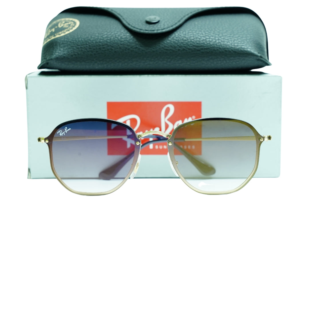 Ray-Ban Blaze Hexagonal RB3579N 91400U Gold - Violet/Blue Lenses (Metal)