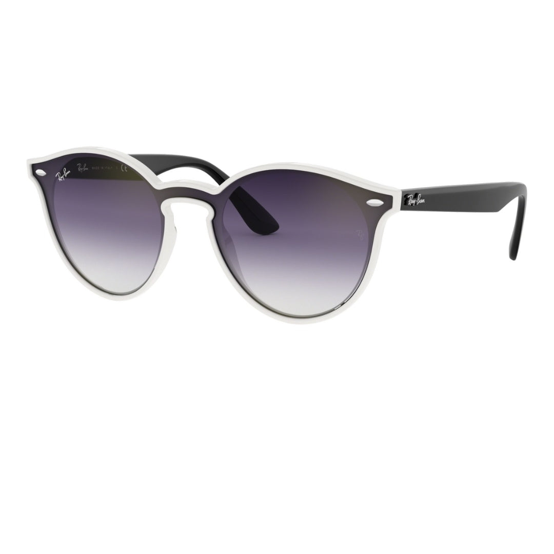 Ray-Ban Blaze RB4380N 64160U White - Violet/Blue Lenses (Nylon)