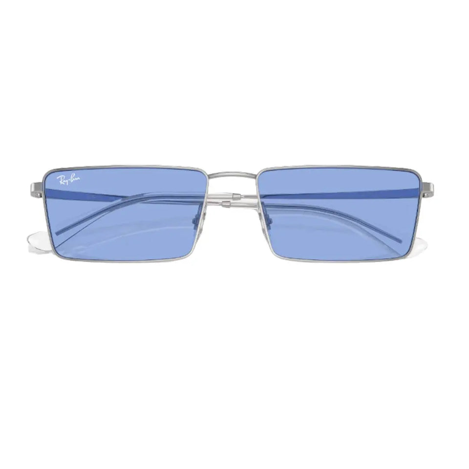 Ray-Ban Emy RB3741 003/80 - Silver Frame with Blue Lens Folded View
