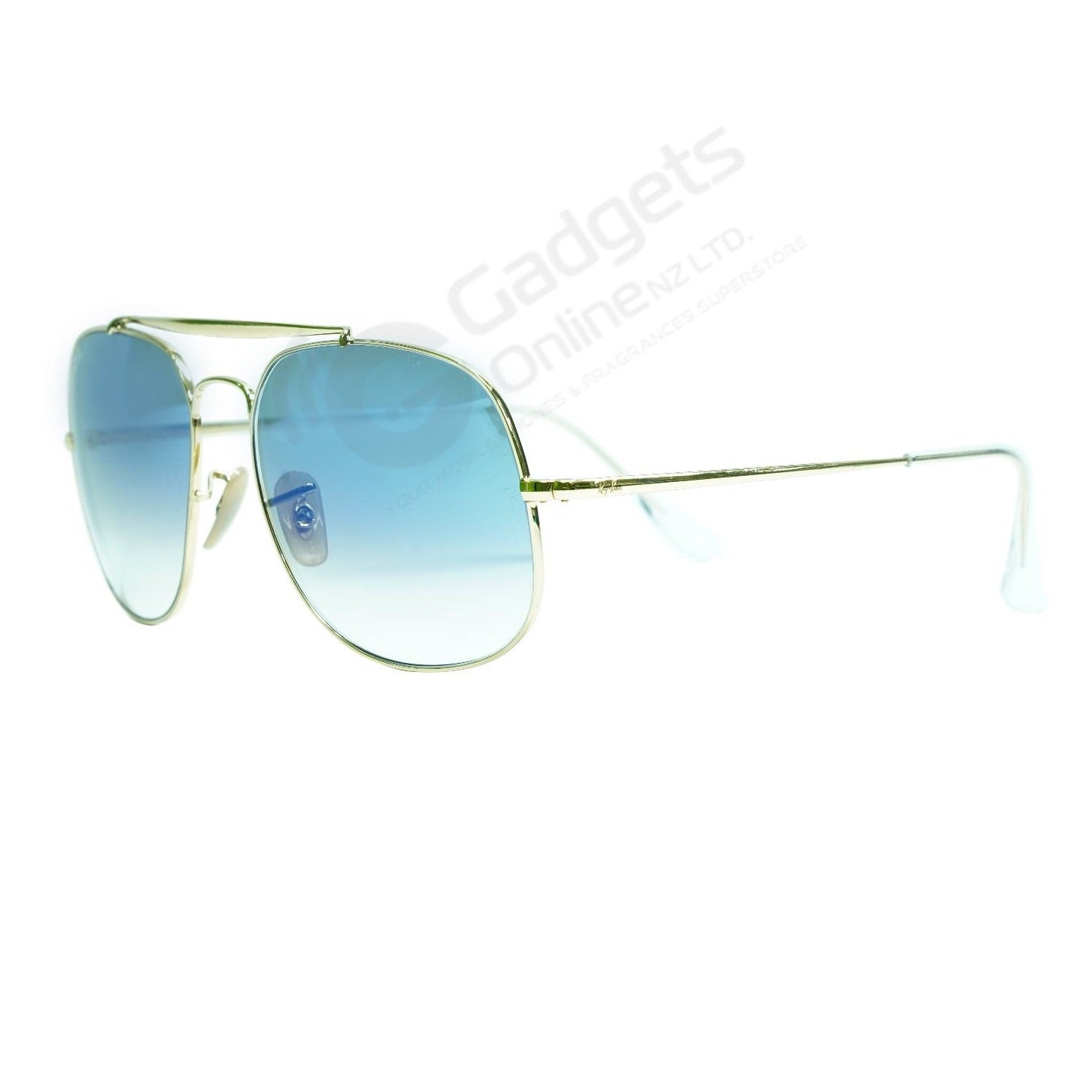 Ray Ban General RB3561 001 3F Gold Light Blue Lenses Metal