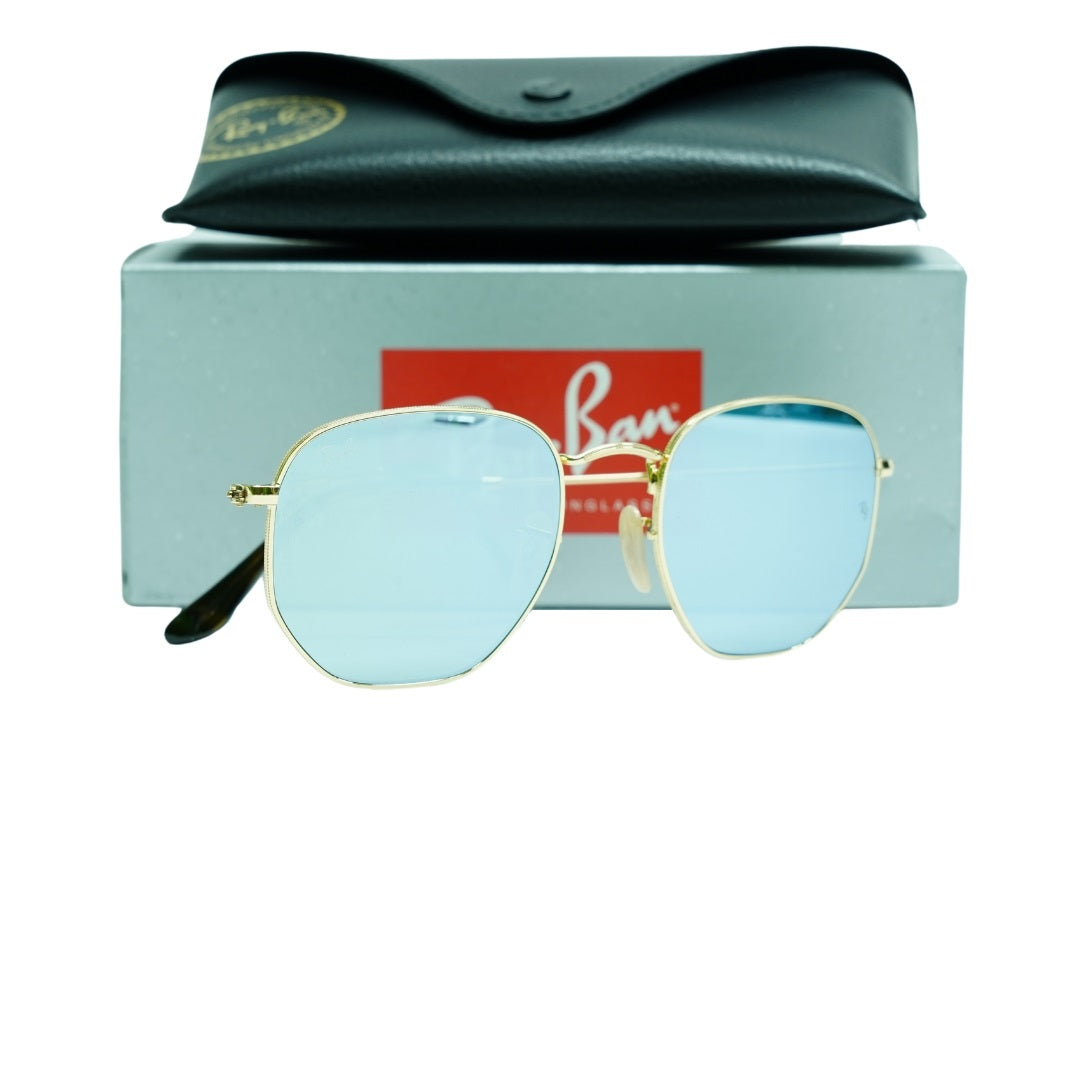 Ray Ban Sunglass LIght Blue Lens and Gold Frame 