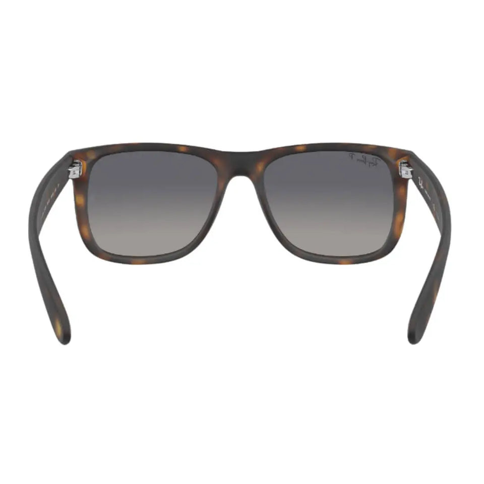 Ray-Ban Justin RB4165 865/8S - Havana Frame with Blue Polarized Lens Back Side View
