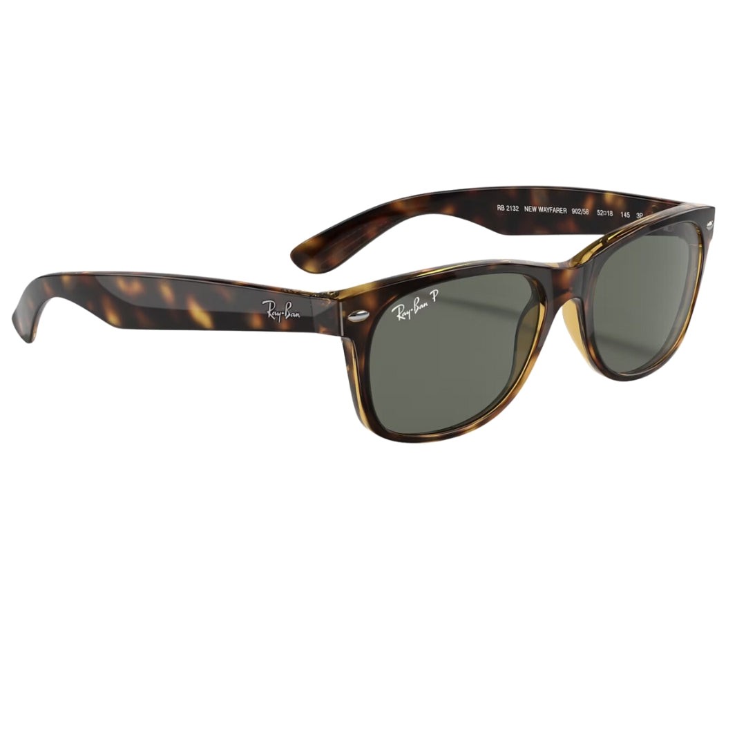 Ray-Ban RB2132 902/58 New Wayfarer Classic Polarized Tortoise Sunglasses For Men