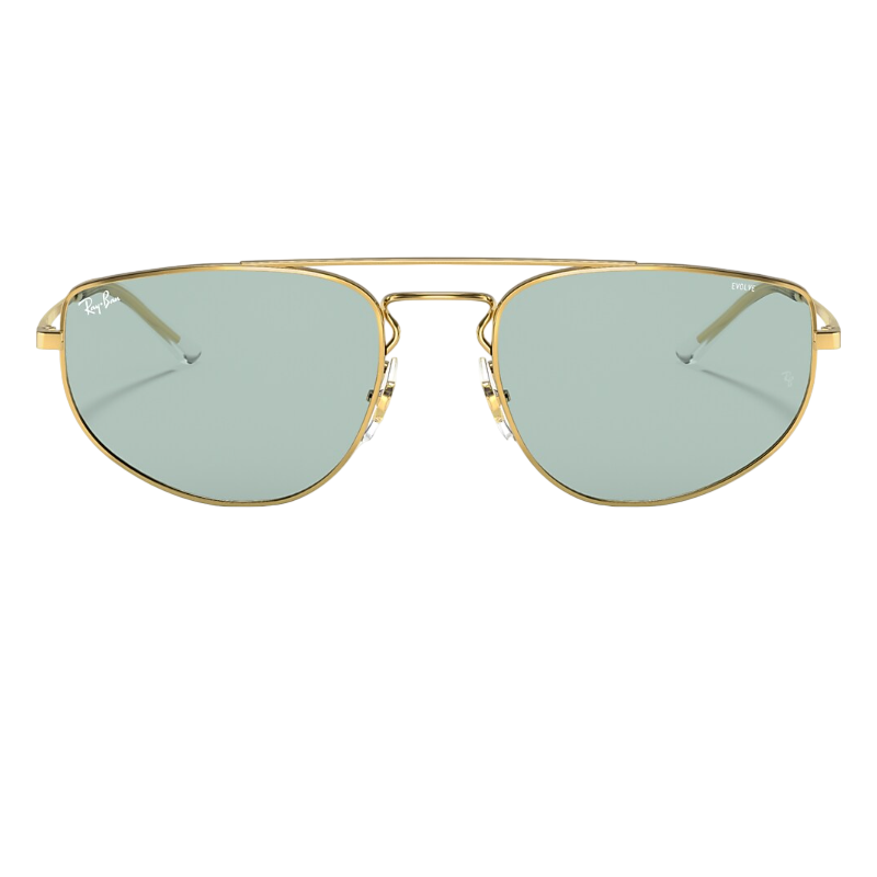 Ray-Ban RB3668 001/Q5 Shiny Gold Green Lenses Sunglasses for Men