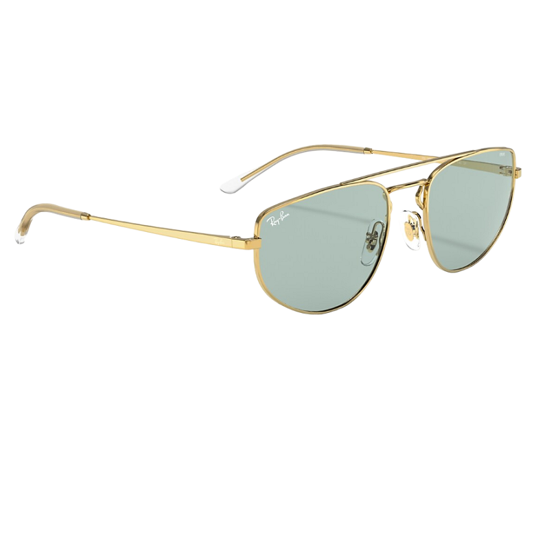 Ray-Ban RB3668 001/Q5 Shiny Gold Green Lenses Sunglasses for Women