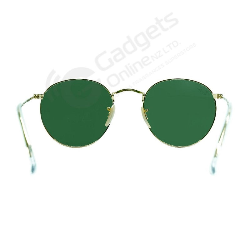 Ray-Ban Round Metal RB3447 001 Gold - Green Lenses For Men