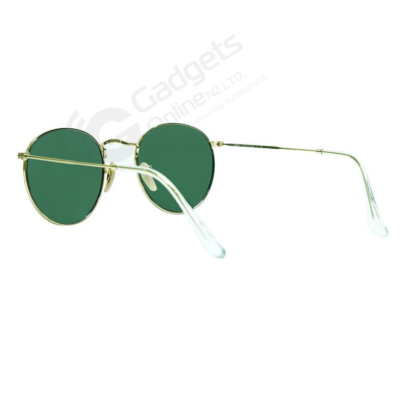 Ray-Ban Round Metal RB3447 001 Gold - Green Lenses For Men