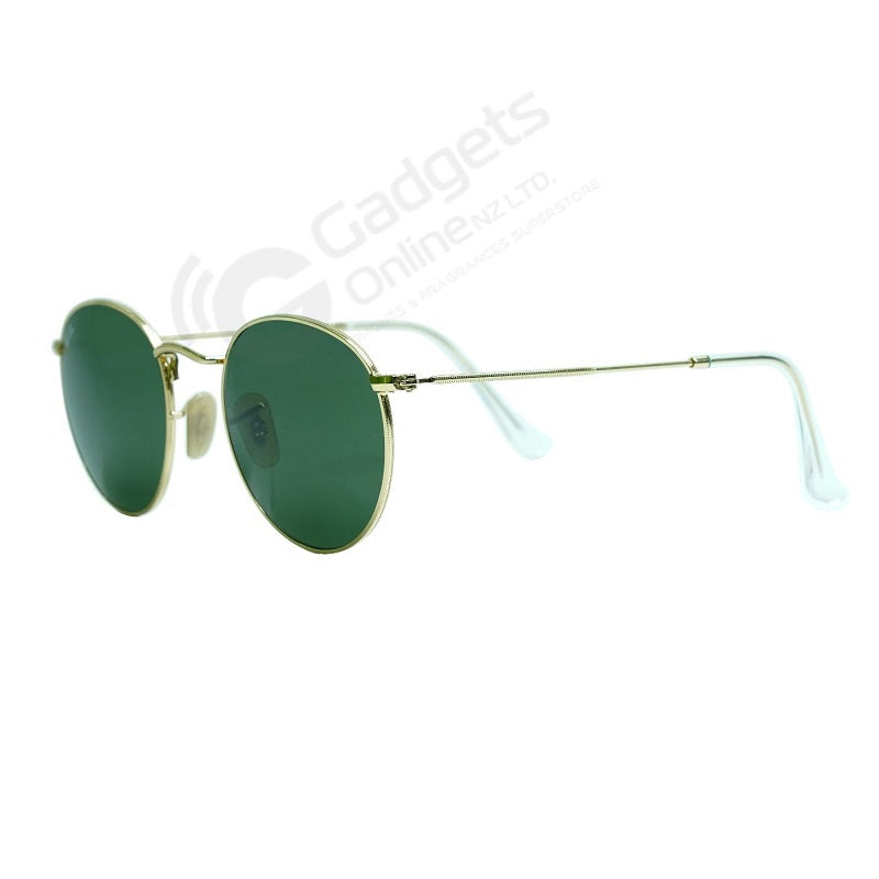 Ray-Ban Round Metal RB3447 001 Gold - Green Lenses For Men