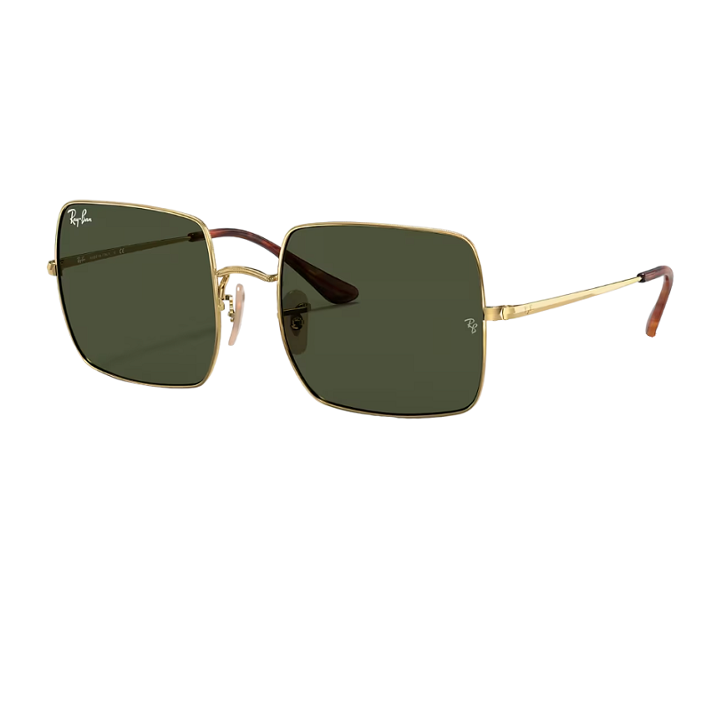 Ray-Ban Square Classic RB1971 914731 54MM Gold - Metal - Green Lenses for Men And Women