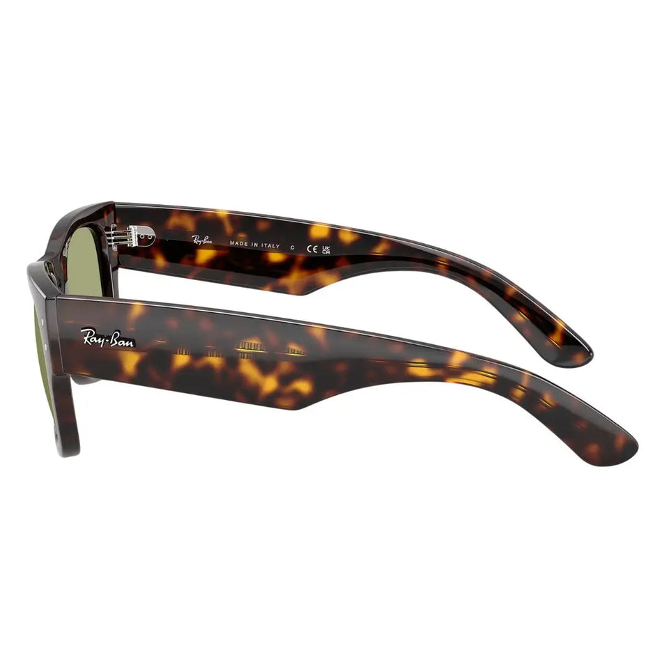 Side view of Ray-Ban RB0840S Mega Wayfarer Havana sunglasses with extra-wide temples and rivets - Gadgets Online NZ