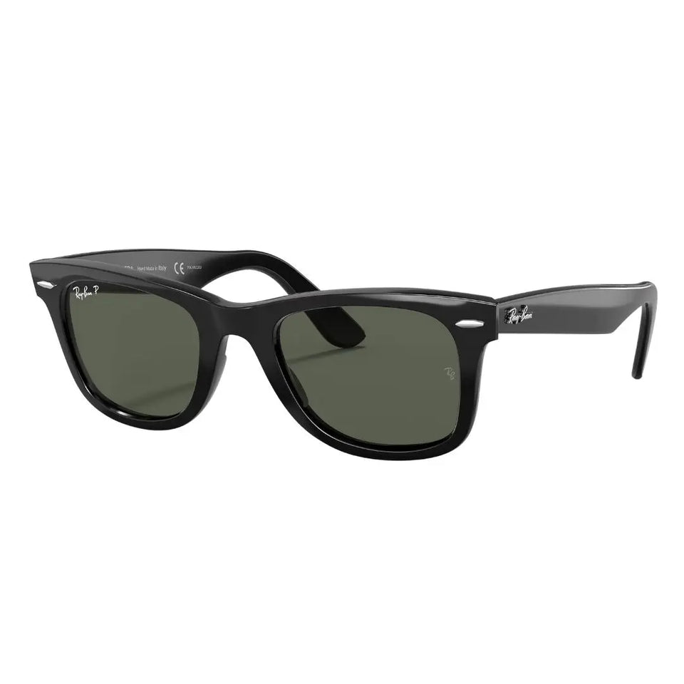 Ray-Ban RB2140 Original Wayfarer 901/58 sunglasses, black frame with polarized green G-15 lenses - Gadgets Online NZ