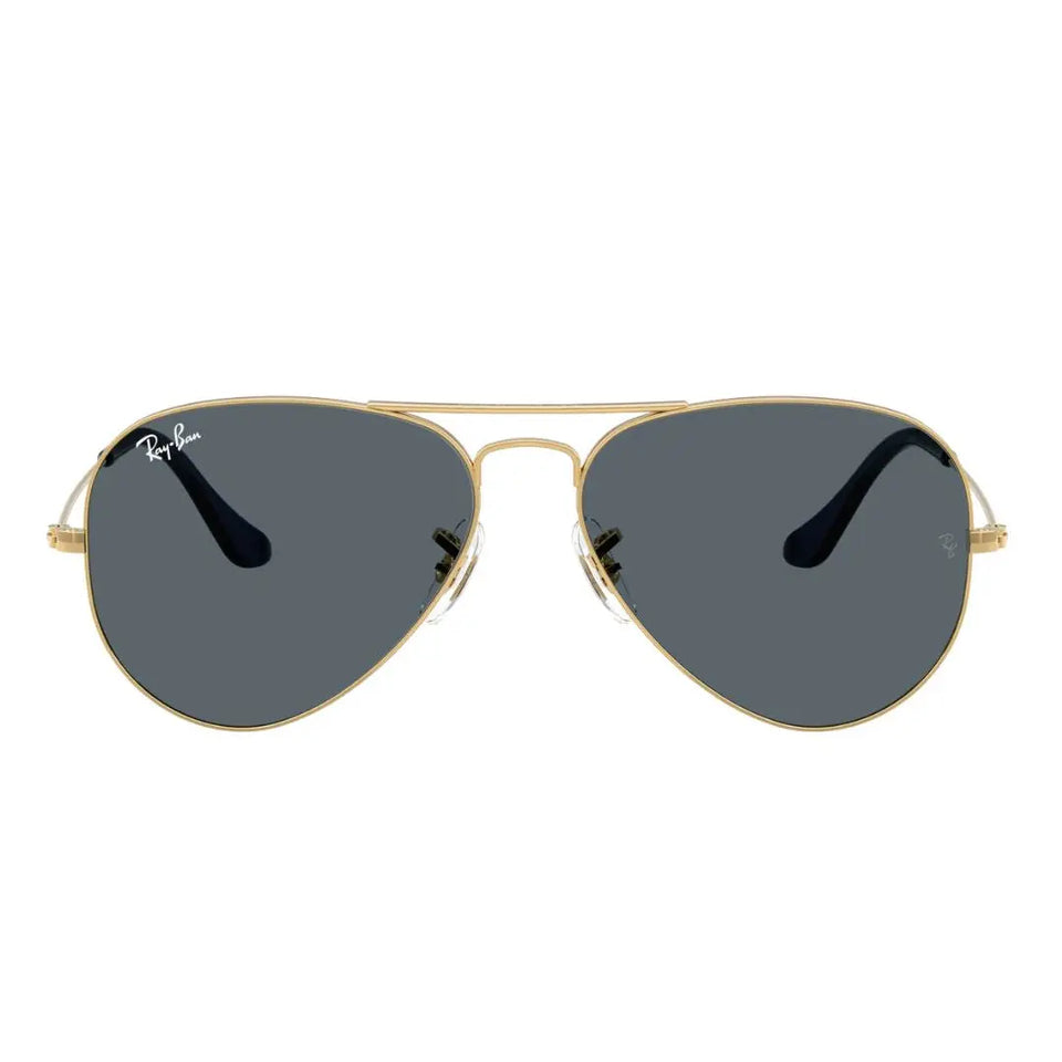 Ray-Ban RB3025 Aviator Large Metal 9278R5 sunglasses in Arista Gold with Blue lenses, front view - Gadgets Online NZ
