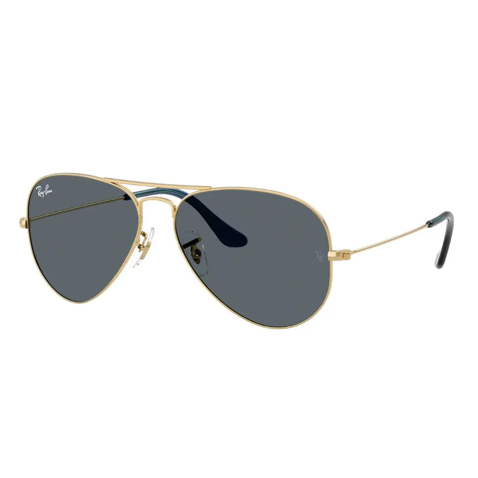 Ray-Ban RB3025 9278R5 Aviator sunglasses, Arista Gold metal frame and blue solid color lenses - Gadgets Online NZ