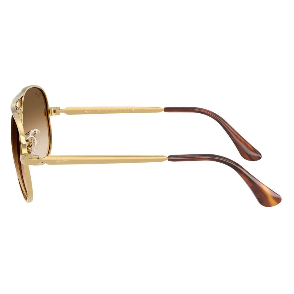 Side profile of Ray-Ban RB3925 Aviator Max showing gold temples and Havana tortoise ear tips - Gadgets Online NZ