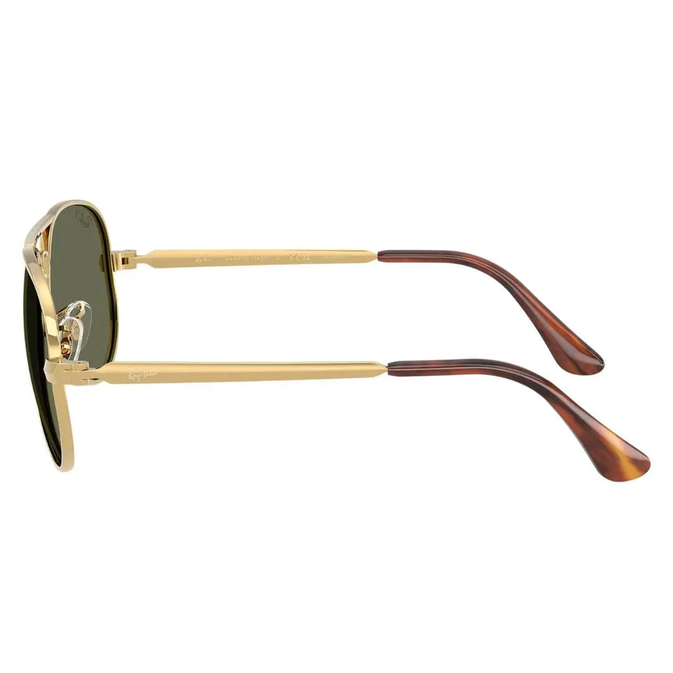 Side profile of Ray-Ban RB3925 Aviator Max gold sunglasses showing Havana tortoise ear tips - Gadgets Online NZ
