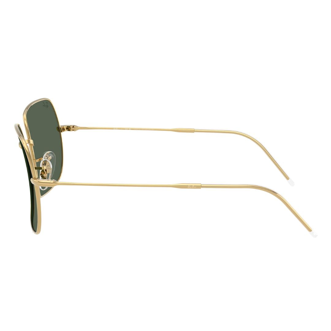 Side profile of Ray-Ban RBR0104S Square Reverse 1971 gold sunglasses with clear white temple tips - Gadgets Online NZ