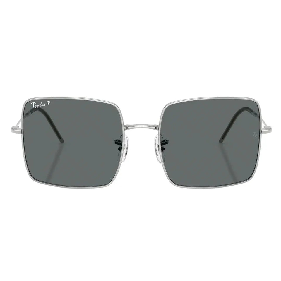 Front view of Ray-Ban Square Reverse RBR0104S 003/81 featuring silver metal frames and polarized lenses - Gadgets Online NZ