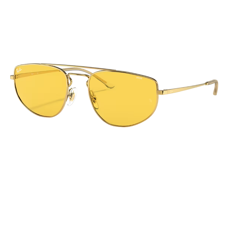 Ray-Ban RB3668 001/Q1 Shiny Gold Yellow Lenses Sunglasses