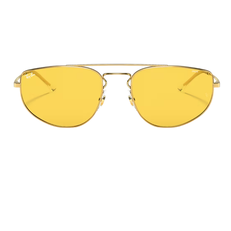 Ray-Ban RB3668 001/Q1 Shiny Gold Yellow Lenses Sunglasses for men