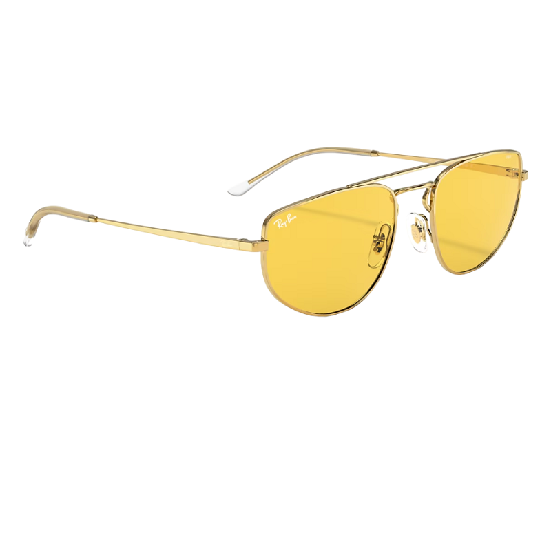 Ray-Ban RB3668 001/Q1 Shiny Gold Yellow Lenses Sunglasses for Women