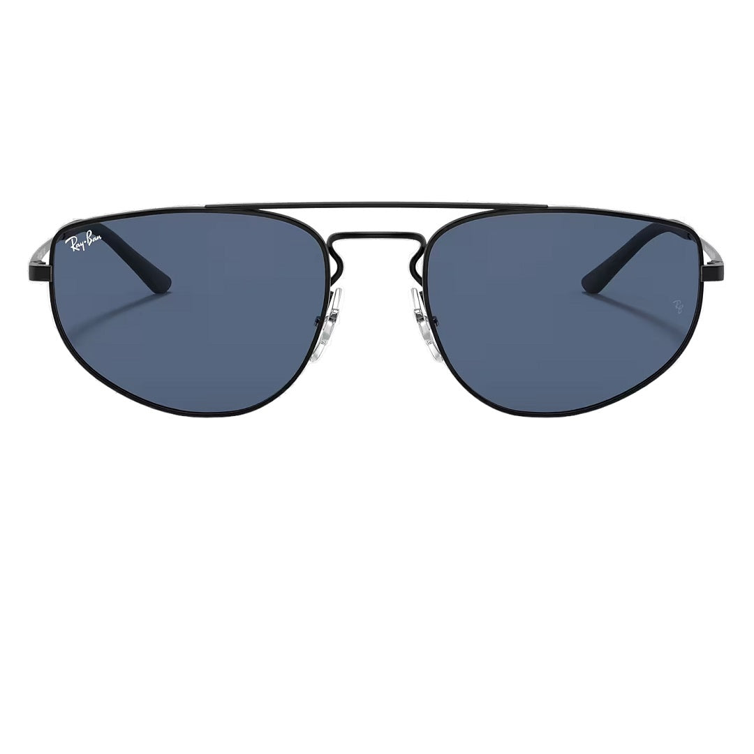 RayBan RB3668 901480 Rubber Black Dark Blue Lenses Sunglasses