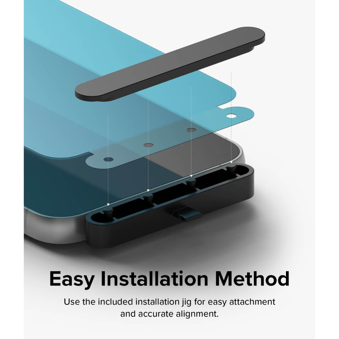 easy installation with jig attachment with ringke screen protector for Samsus23 fe