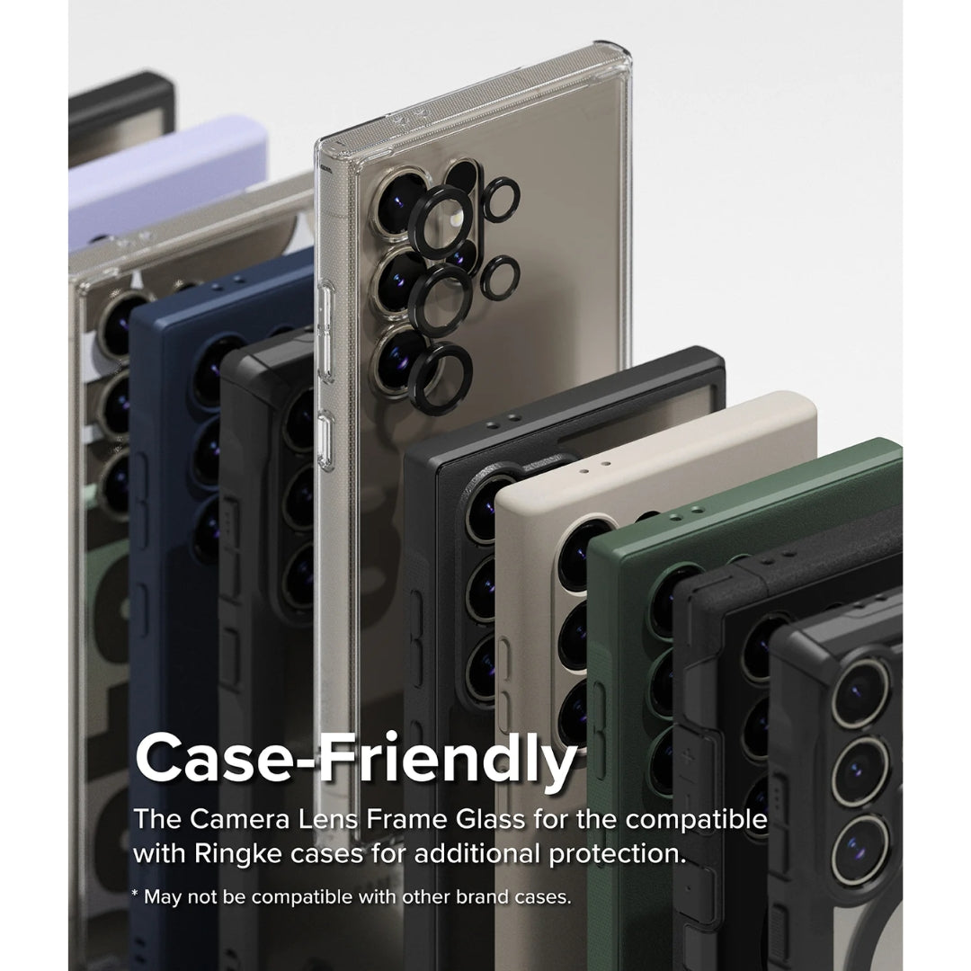 Case friendly lens frame glass for galaxy s24 ultra