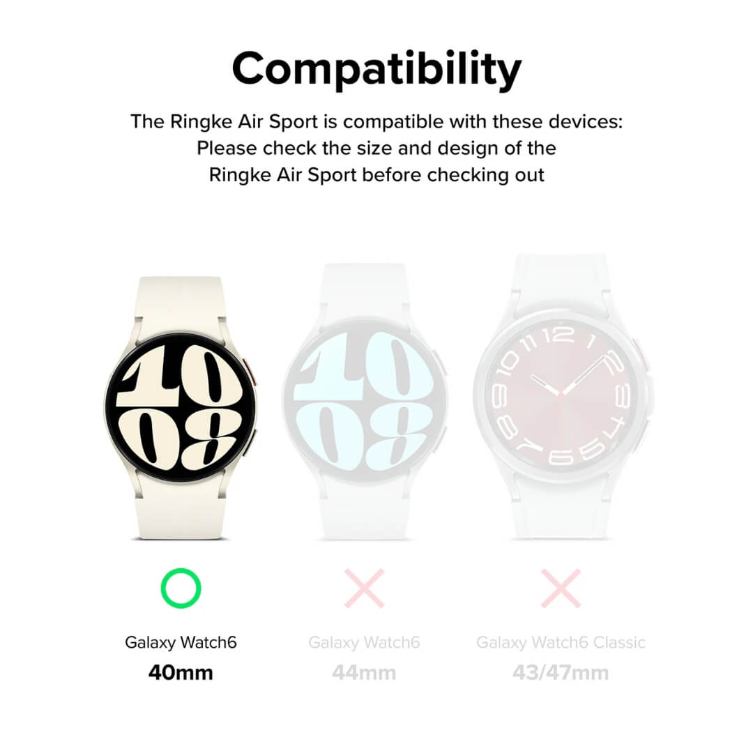 This case is specifically designed to be compatible with the Samsung Galaxy Watch 6 40mm model.