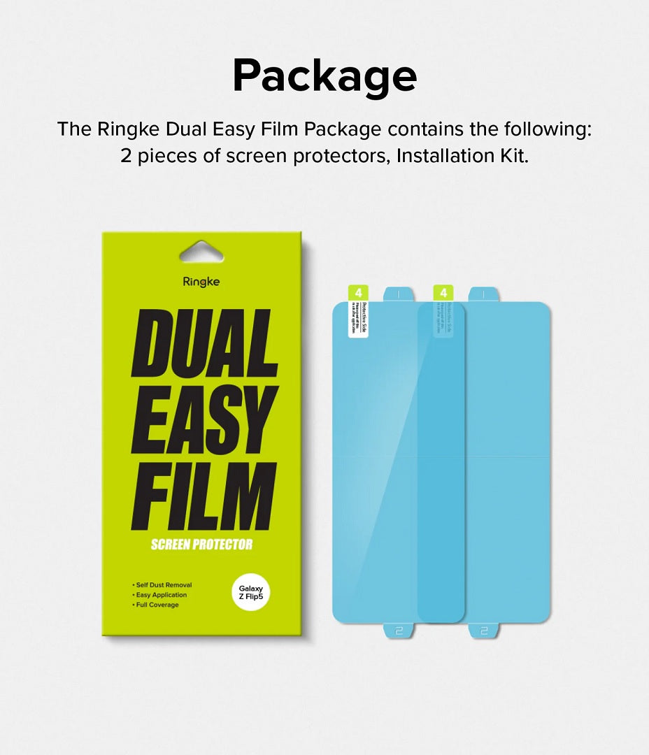Samsung Galaxy Z Flip 5 Dual Easy Film Screen Protector 2 Pack By Ringke
