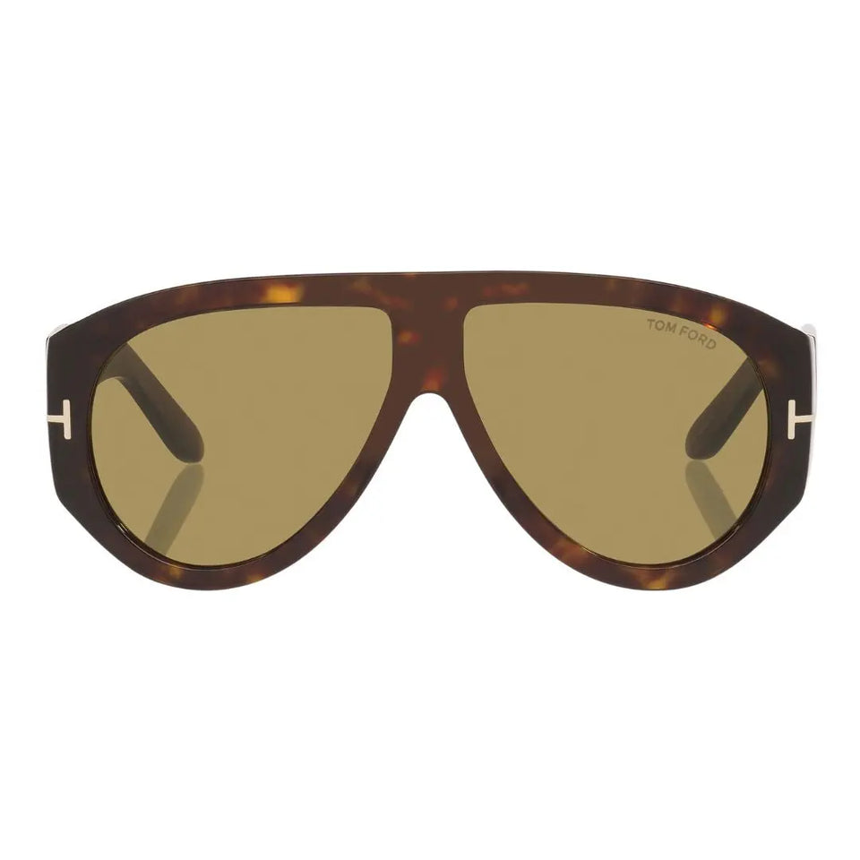 Front view of Tom Ford Pilot FT1044 52N featuring an oversized tortoise shell acetate frame - Gadgets Online NZ