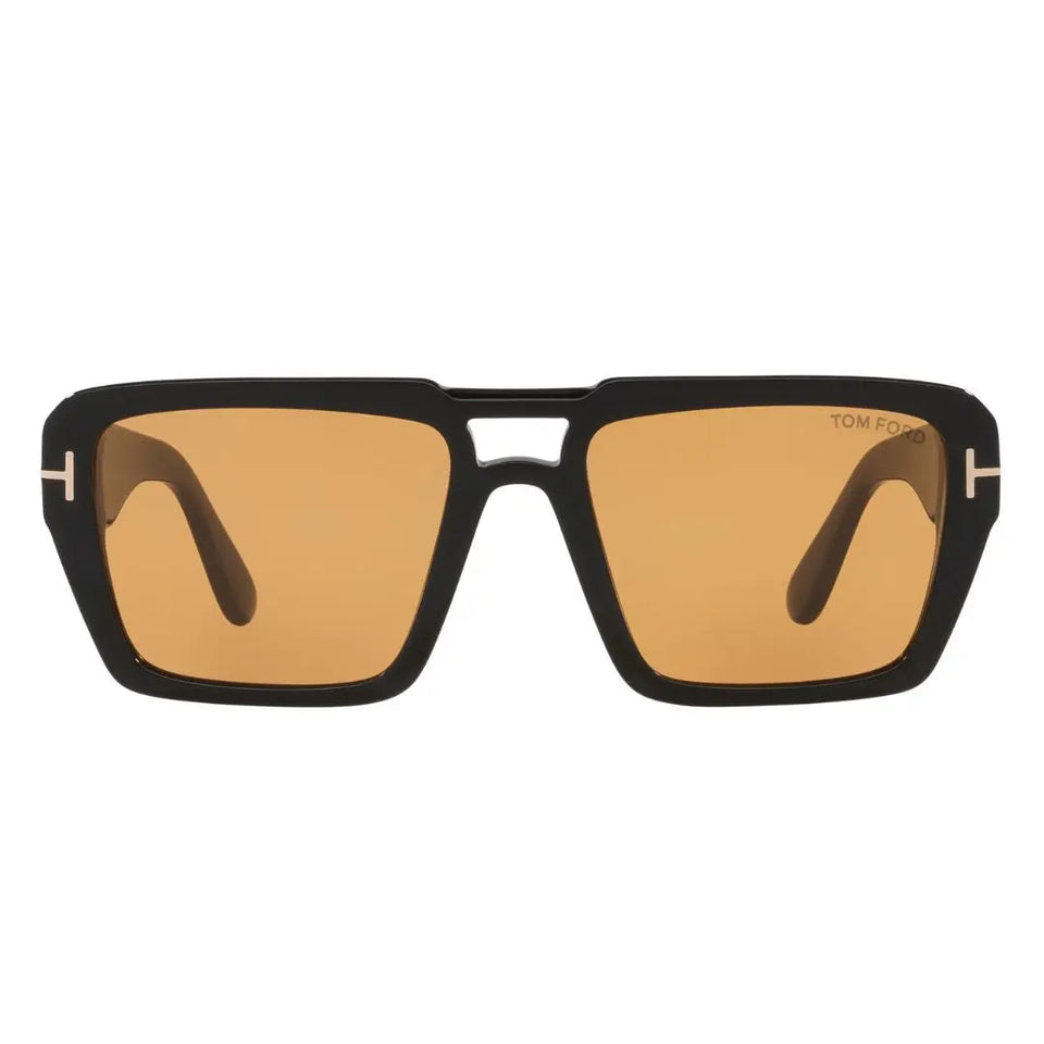 Front view of Tom Ford Redford FT1153 01E featuring an oversized black rectangular frame - Gadgets Online NZ