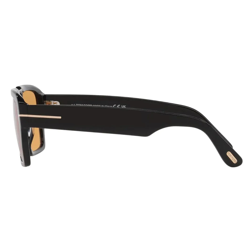 Side view of Tom Ford FT1153 Redford sunglasses showing thick black temples and rose gold hardware - Gadgets Online NZ