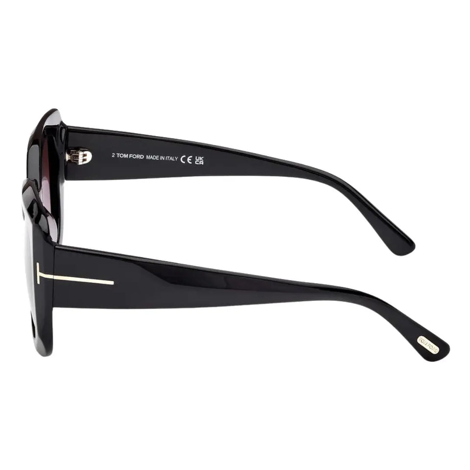 Side view of Tom Ford FT1220 Carla-02 sunglasses showing thick black temples and gold hardware - Gadgets Online NZ