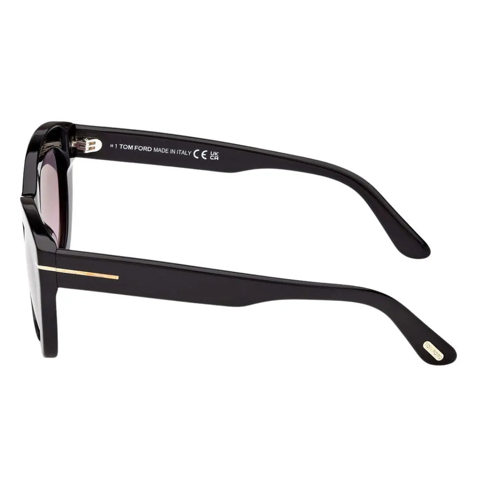 Side view of Tom Ford FT1285 Linda-02 sunglasses showing thick black temples and gold hardware - Gadgets Online NZ