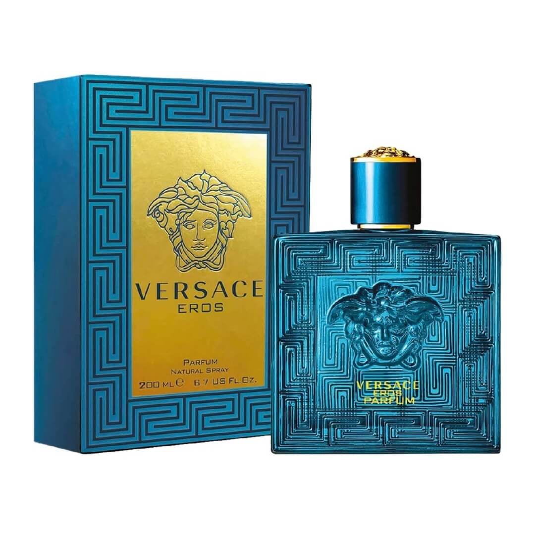 Versace Eros Parfum 200ml for Men at Gadgets Online NZ LTD - Embodying divine masculinity with notes of Mint, Vanilla, and Amber in an iconic bottle.