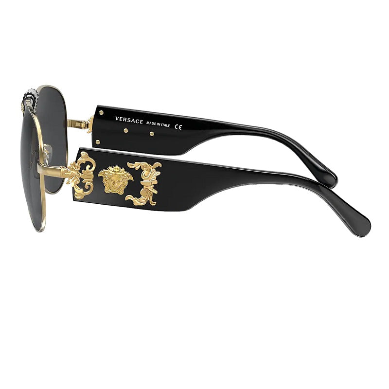 Versace VE2150Q 62 Grey-Black & Gold Sunglasses