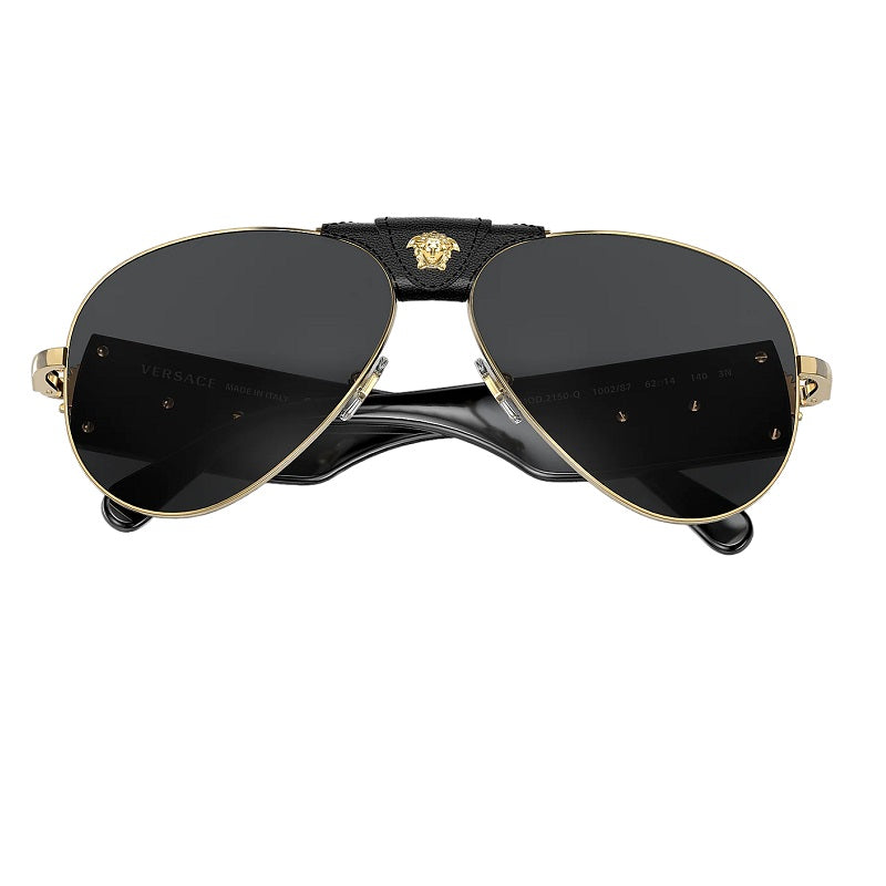 Versace VE2150Q 62 Grey-Black & Gold Sunglasses