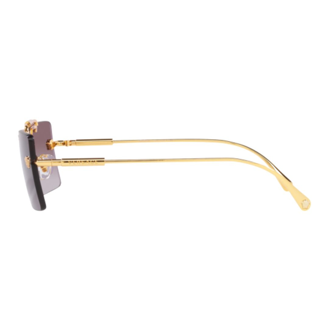 VE2245 Gold-framed sunglasses with a white background