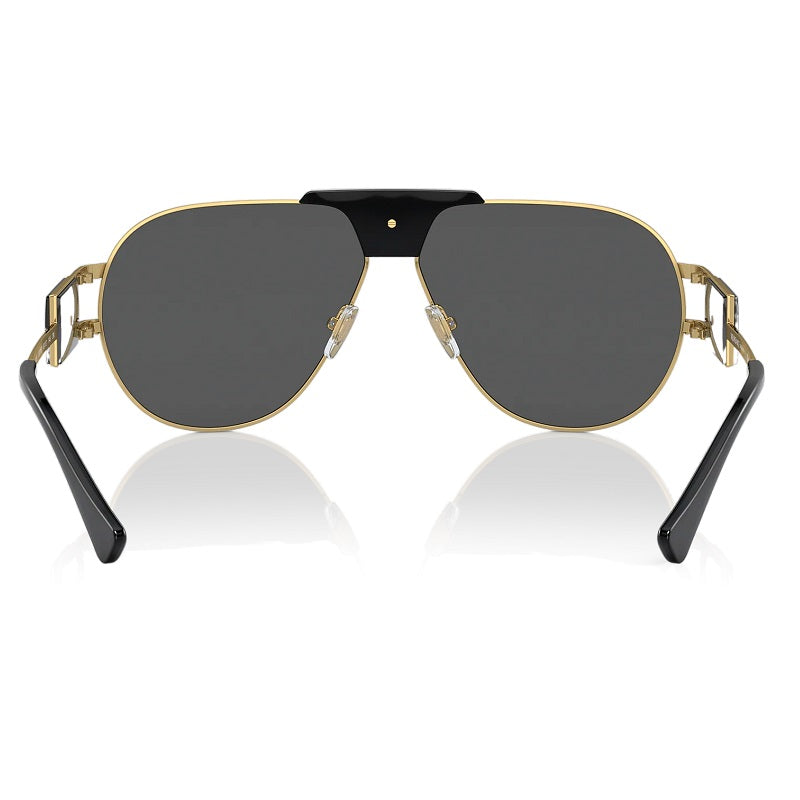 Versace VE2252 Gold with Dark Grey Medusa's Pilot Shape Sunglasses